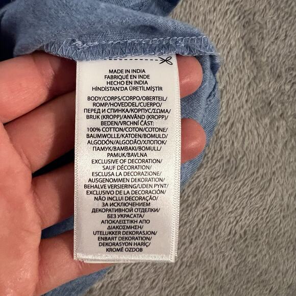 Polo Ralph Lauren Shirt Youth XL 18/20 Blue V-Neck Short Sleeve Embroidered - Picture 4 of 7